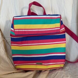 Multicolor Striped Women's Backpack